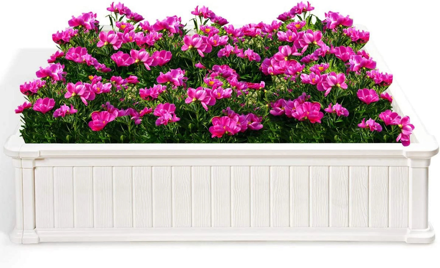 Tumis Raised Garden Bed, Planter for Flower Vegetables, Outdoor Plant Box Patio Backyard, Easy Assembly (48.5''Lx48.5''Wx12''H, White)