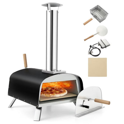 Topcobe Portable Multi-Fuel Pizza Oven with Pizza Stone and Pizza Peel, Cooking Space for Backyard, Patio and Parties