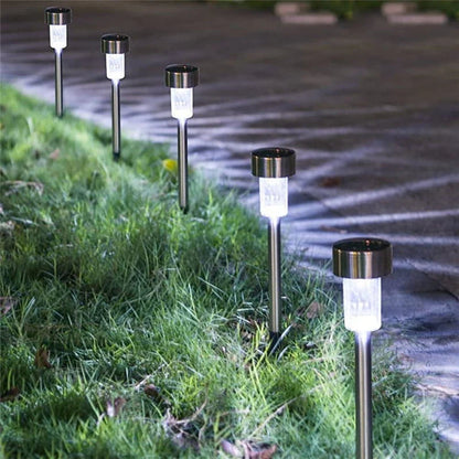 TOANEL 24PCS Solar Lights Outdoor Solar Garden Lights Pathway Lights Waterproof LED Lawn Lamp Solar Seal Stainless Steel Sidwalk Lights for Outside walkway Patio Yard Garden Decor (White Light)