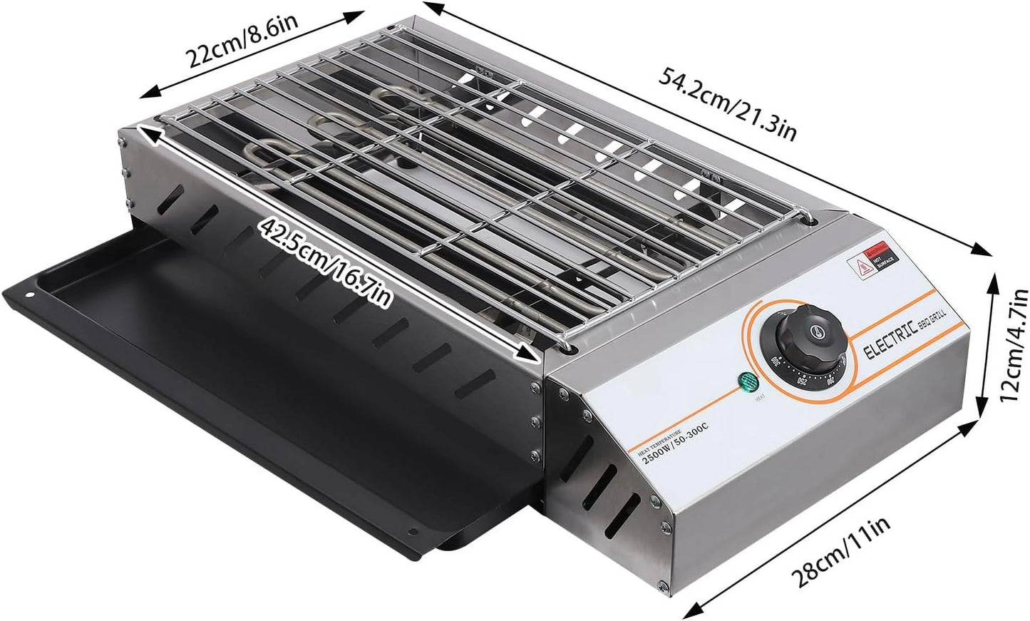Portable BBQ Grill, Electric Tabletop Grill with Temperature Control for Outdoor Picnic, Garden, Patio, Camping, Travel, RV