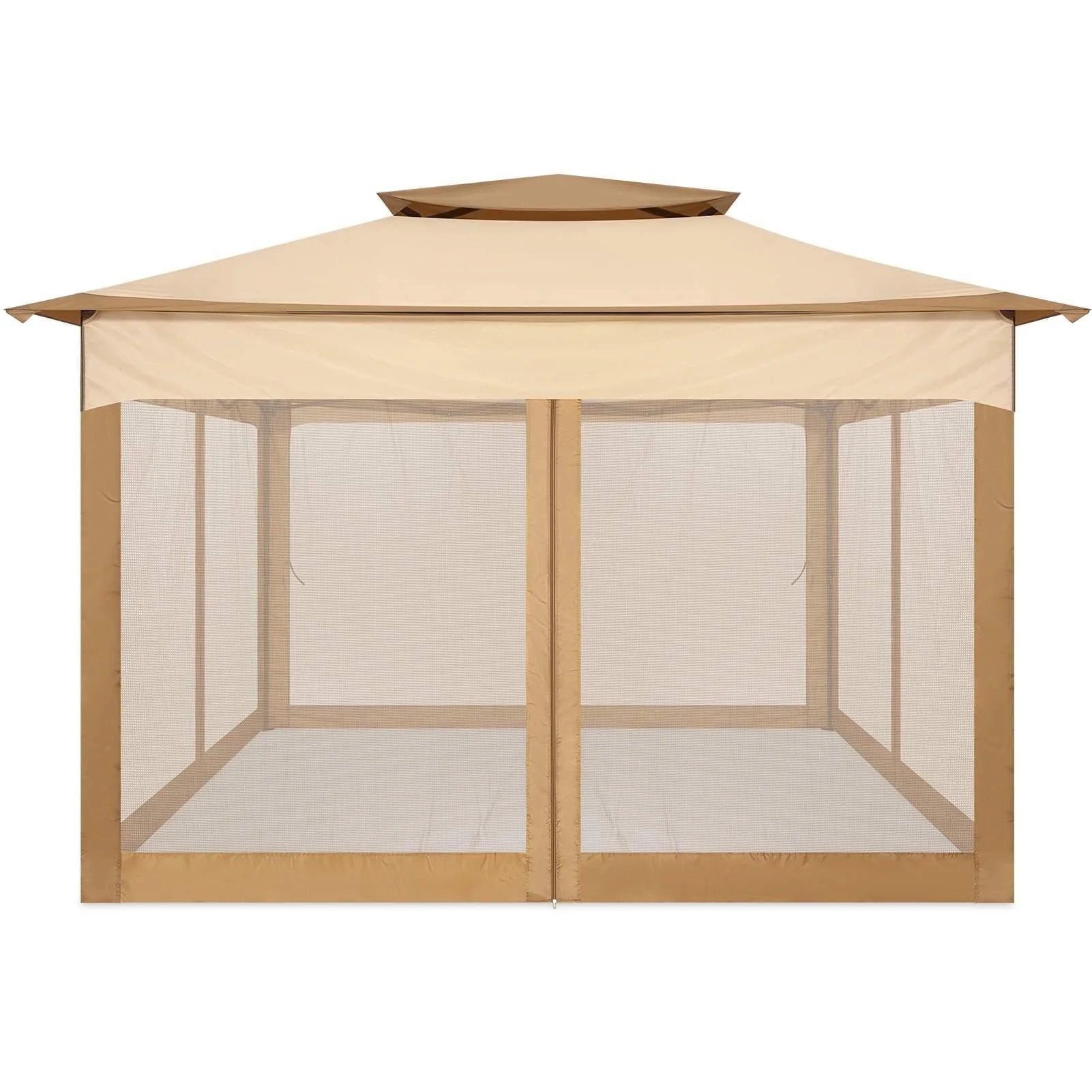 SANOPY 11 x 11 ft Outdoor Patio Gazebo with Ventilated Double Roof and Mosquito Net, Pop up Steel Gazebo Tent for Patios, Backyard, Garden and Beach