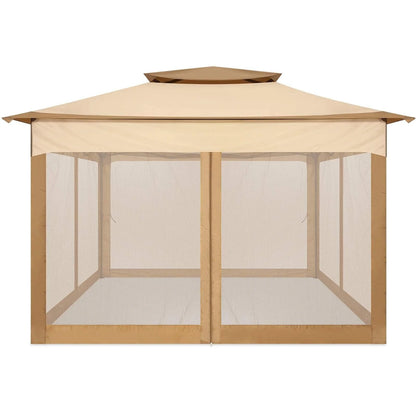 SANOPY 11 x 11 ft Outdoor Patio Gazebo with Ventilated Double Roof and Mosquito Net, Pop up Steel Gazebo Tent for Patios, Backyard, Garden and Beach