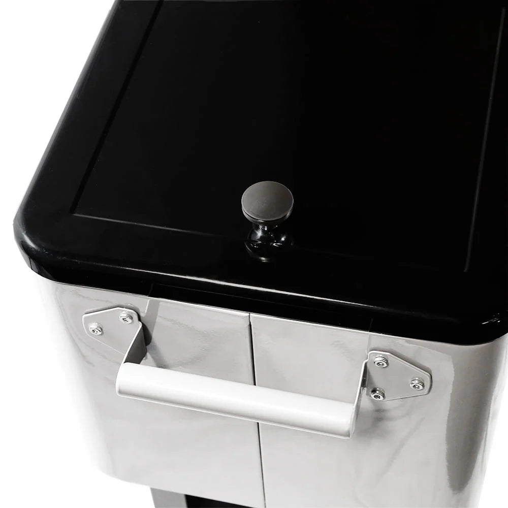 Home Aesthetics Grey 80 Qt Quart Rolling Cooler Ice Chest Beverage Bar for Patio