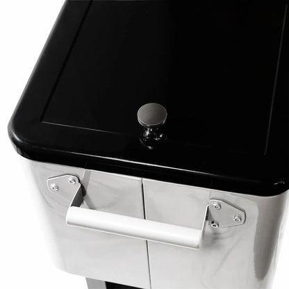 Home Aesthetics Grey 80 Qt Quart Rolling Cooler Ice Chest Beverage Bar for Patio