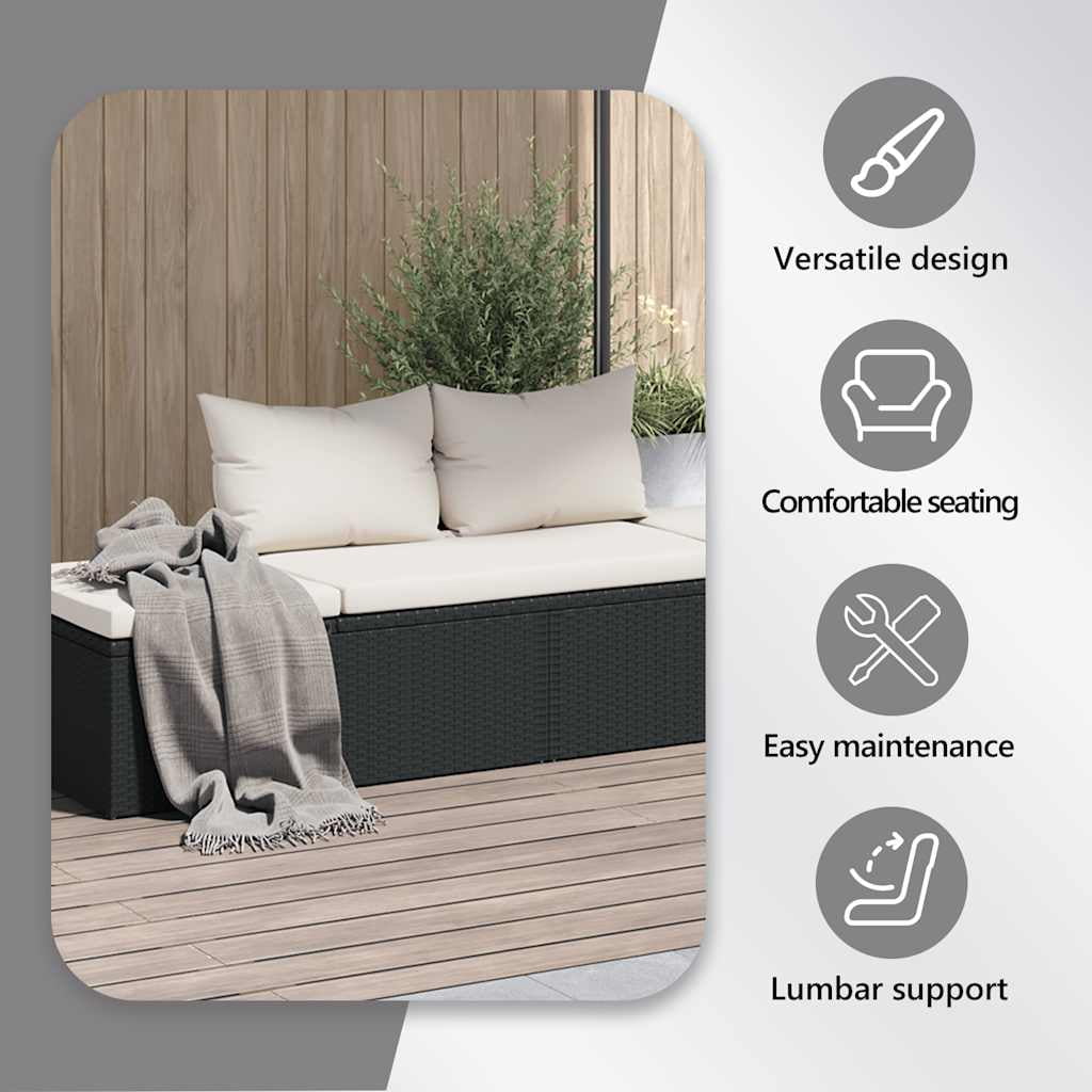 vidaXL Patio Bed Outdoor Daybed Sofa Lounge Chair Patio Furniture Poly Rattan