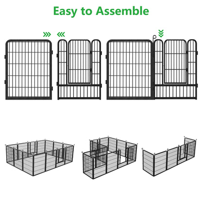 Garden Fence with Gate Fencing No Dig Fence Panels 30ft(L)32in(H) for Yard Animal Barrier Decorative Garden Fencing for Backyard Patio Garden Fences and Borders for Dogs