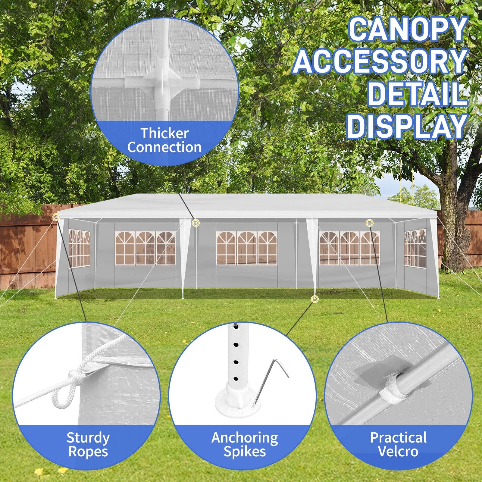 Veado 10'x30' Party Wedding Outdoor Patio Tent Canopy Heavy Duty Gazebo Pavilion