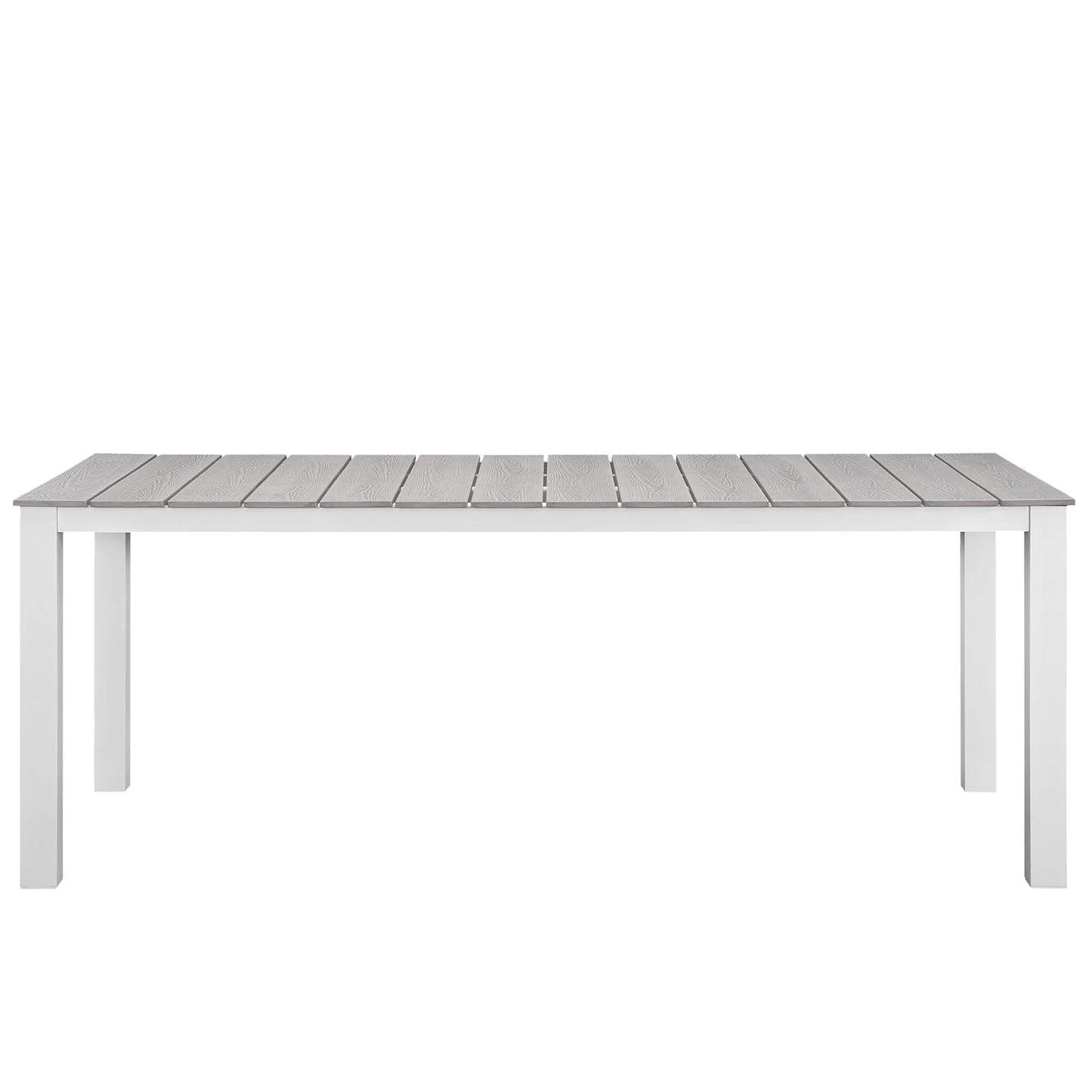 Modway Maine 7 Piece Outdoor Patio Dining Set in White Light Gray