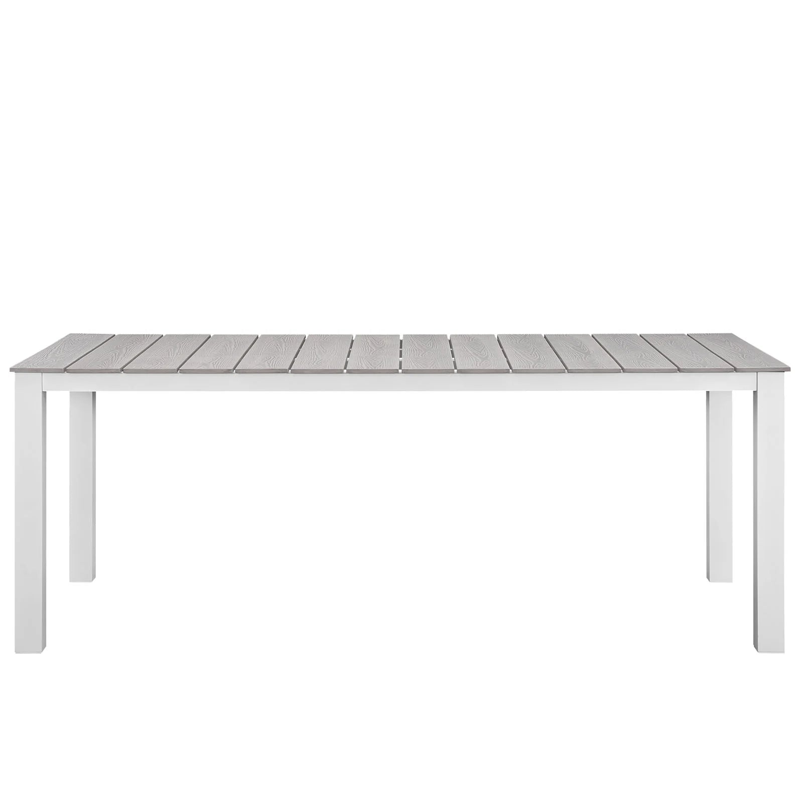 Modway Maine 7 Piece Outdoor Patio Dining Set in White Light Gray
