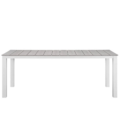 Modway Maine 7 Piece Outdoor Patio Dining Set in White Light Gray