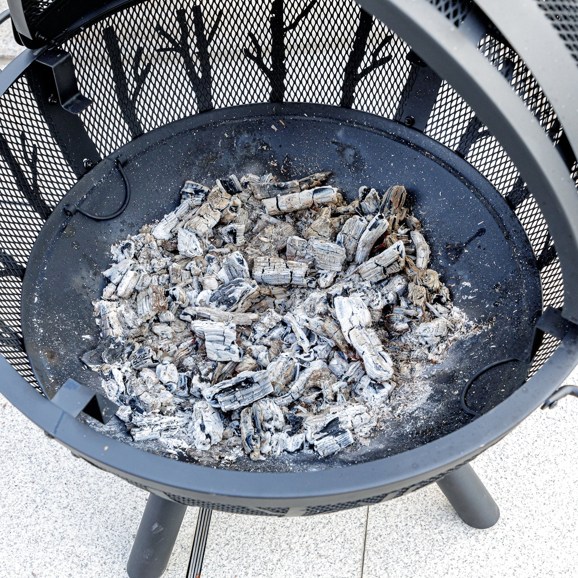 MistMo 35 inch Metal Ball Outdoor Fire Pit with Grill for Outside Patio Bonfire