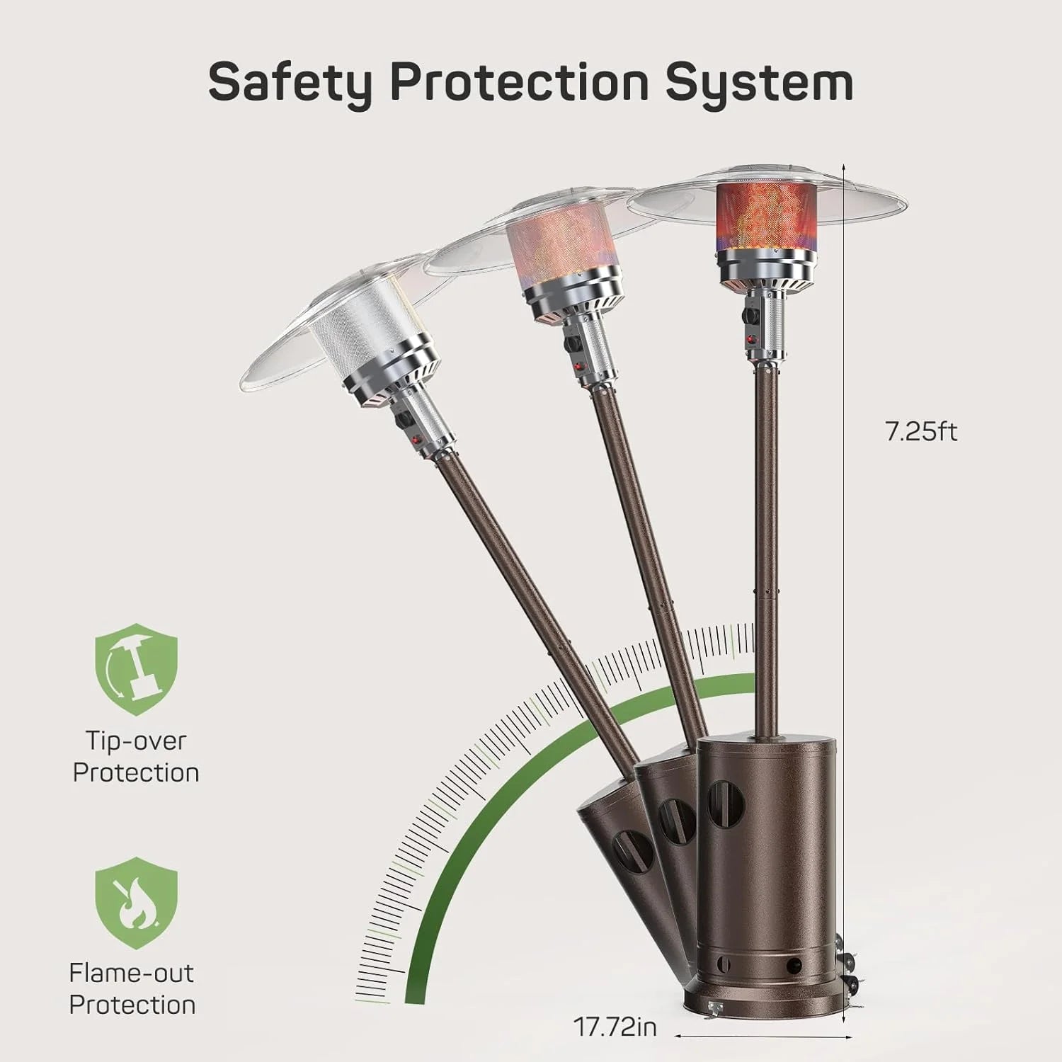 Simenmax Propane Heater, 48,000 BTU Outdoor Heaters for Patio for Backyard, Deck, Garden, Porch
