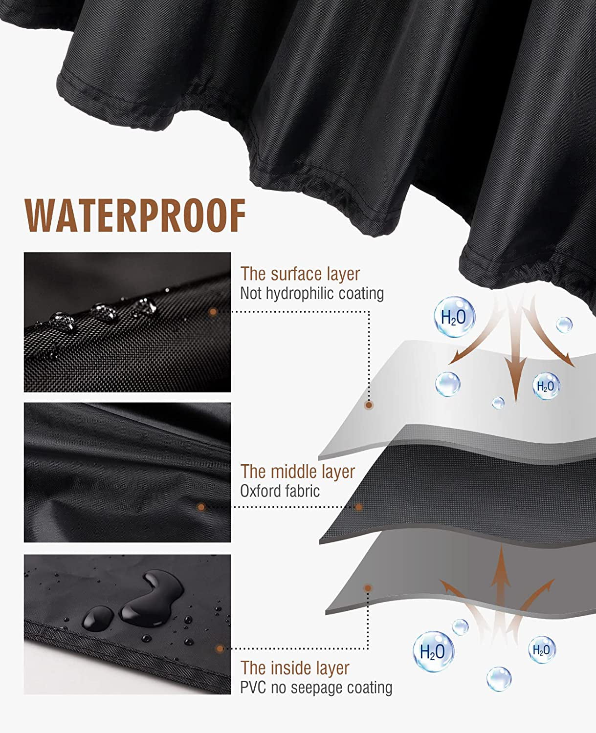 Patio Furniture Covers Waterproof,71 x 47 x 30 inch outdoor furniture cover waterproof,Dinosam Durable Outdoor Furniture Covers with 4 Windproof Buckles,Black Patio Table Cover Fits for 8-10 Seats