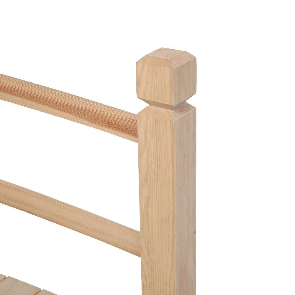 OverPatio Burlywood Wooden Bridge Stained Finish Decorative Wood Arch Walkway
