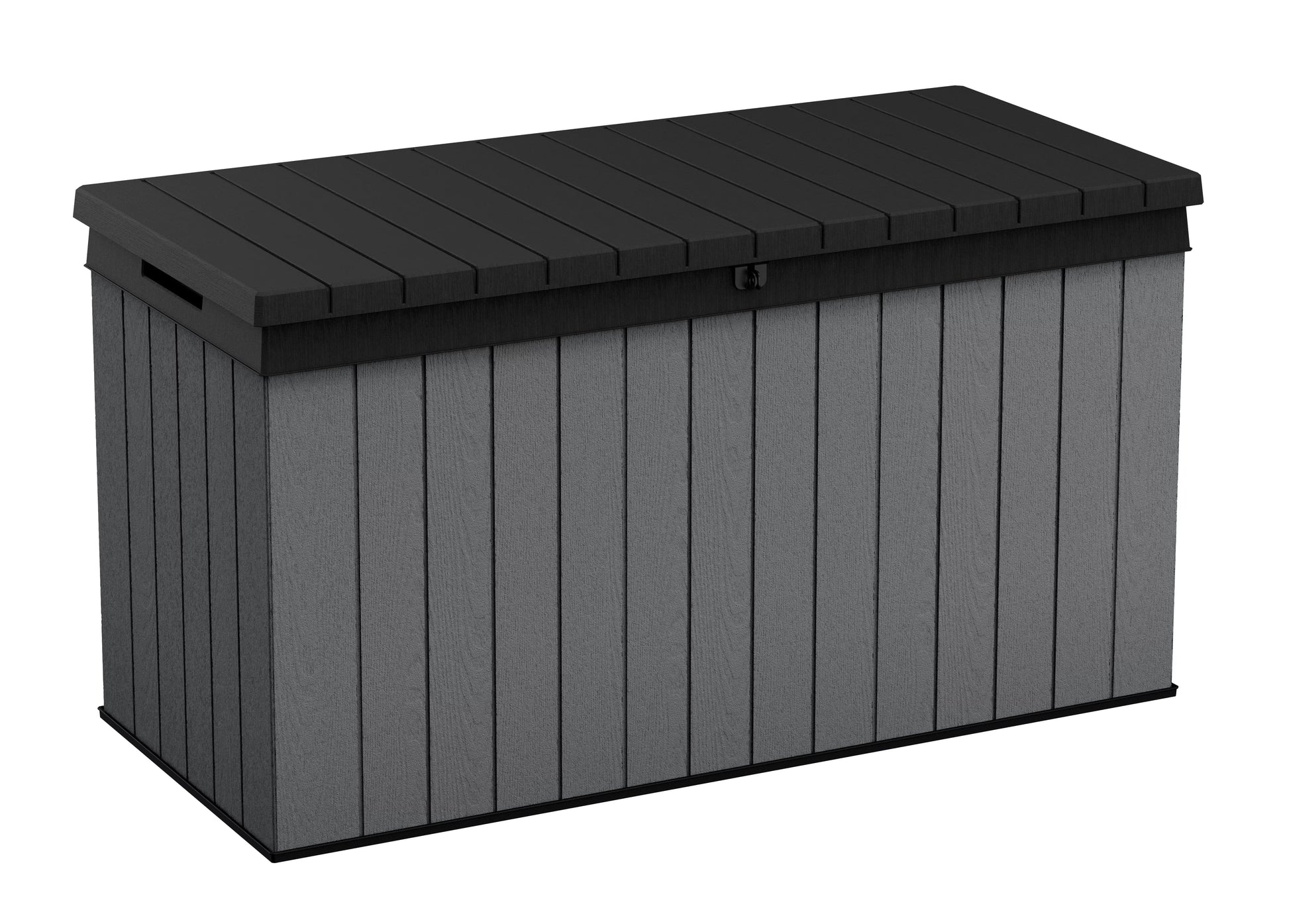 Keter Darwin 100 Gallon Large Resin Deck Box for Patio Outdoor Storage, Grey