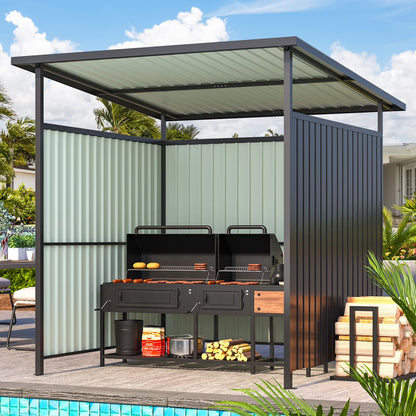 AECOJOY 6' x 6' Hardtop Gazebo Outdoor Pergola ?For Garden, Patio, Backyard-?Dark Gray