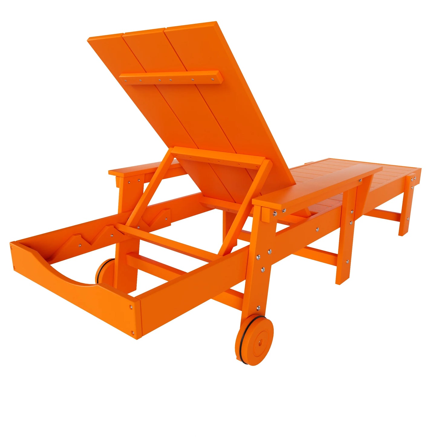 WestinTrends Shoreside Poly Reclining Chaise Lounge for Outdoor, Patio, Garden, Orange