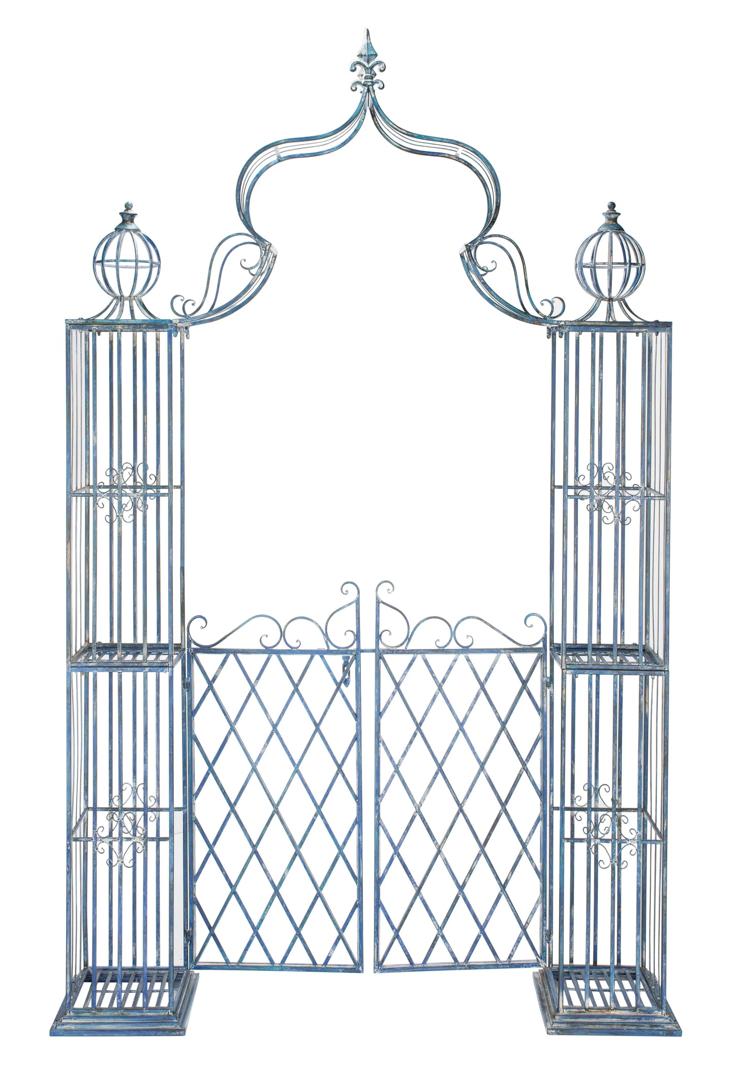 SAFAVIEH Beatrix Outdoor Patio Arbor with Door, Antique Blue