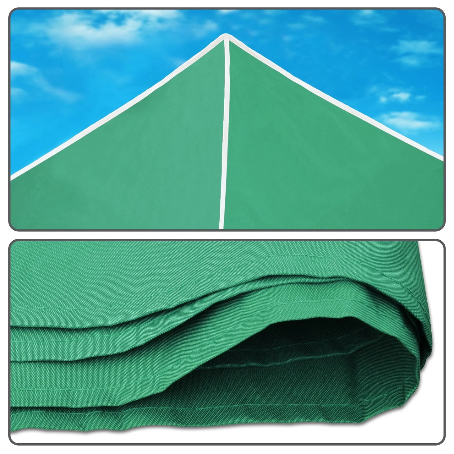 SUNNY Ez pop Up Instant Canopy 10'X10' Replacement Top Gazebo EZ Canopy Cover Only Patio Pavilion Sunshade Polyester-Green
