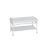 Jeco W00206-T White Wicker Patio Furniture Coffee Table