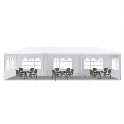 OverPatio 10'x30' Canopy Tent Outdoor Gazebo Tent with 5 Sidewalls White