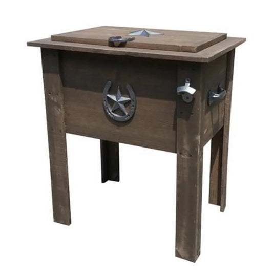 Leigh Country 54 Qt Wood Country Cooler Series Patio Cooler with Poly Liner - Brown