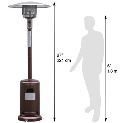 Blue Sky Outdoor Living 48,000 BTU Floor Standing Propane Outdoor Patio Heater, Bronze Hammered