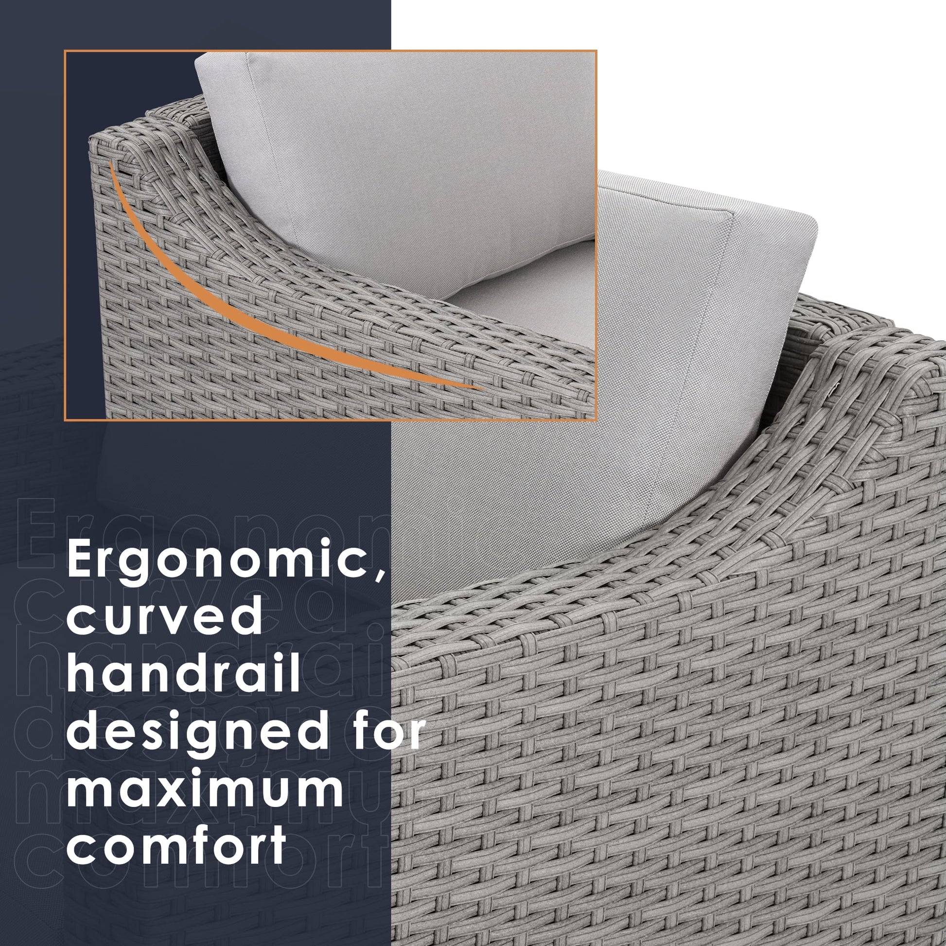 HAPPATIO 5-Piece Wicker Patio Conversation Set with Beige Cushions
