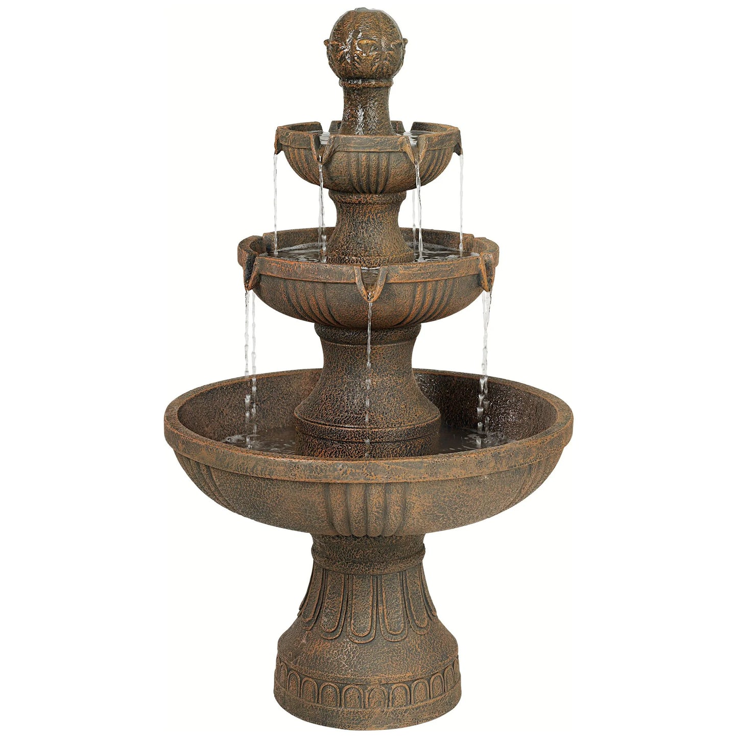 Ravenna 43" High Large Italian Indoor Outdoor Decor Faux Stone Floor Fountain Waterfall Outside Garden Patio