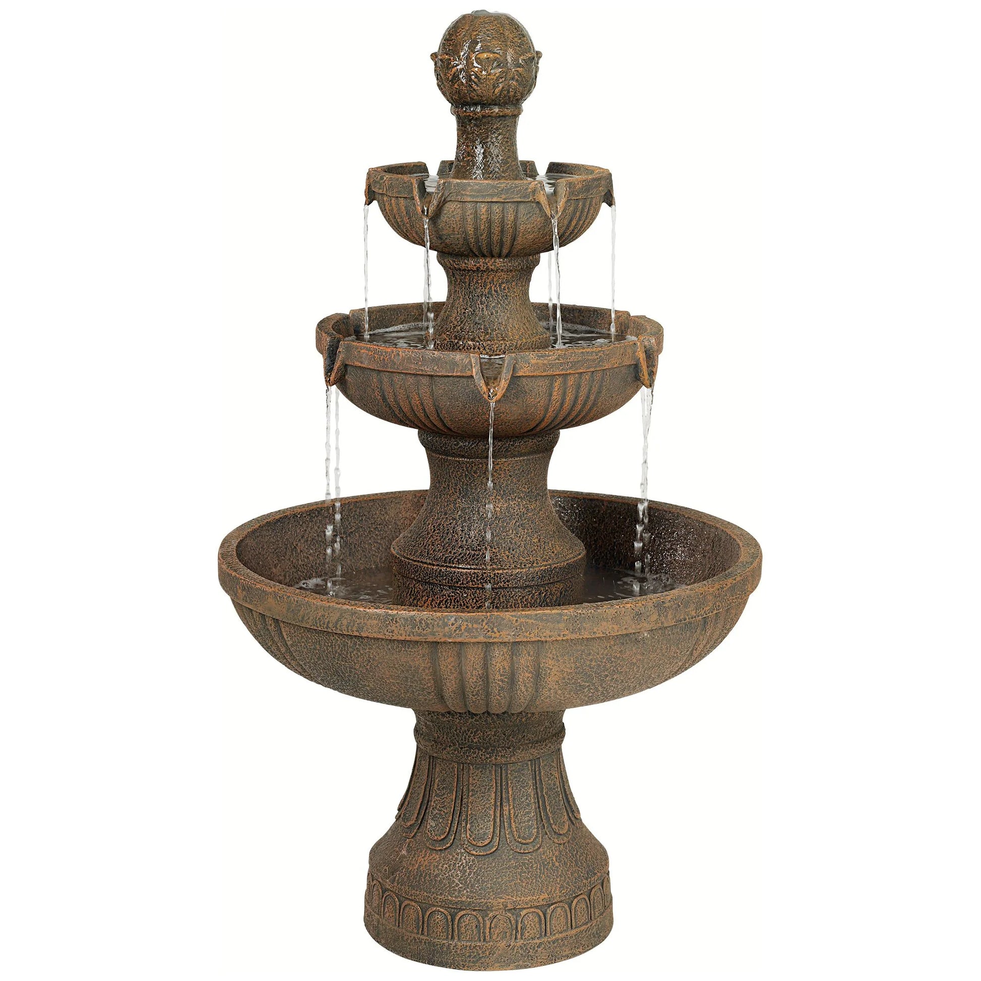 Ravenna 43" High Large Italian Indoor Outdoor Decor Faux Stone Floor Fountain Waterfall Outside Garden Patio