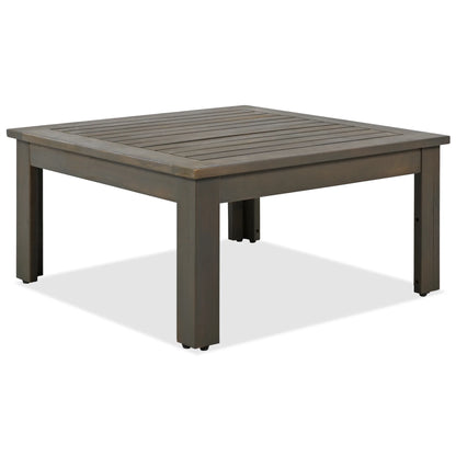 Harper & Bright Designs Patio L-Shaped Conversation Sectional Sofa Set with Coffee Table, Outdoor Acacia Wood Seating Group with Side Table for Backyard Garden, Beige, Grayish Brown