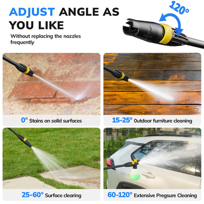 TCISA Electric Pressure Washer,4000 PSI Max 2.8 GPM Power Washer with 35FT Cord,20FT Hose,Adjustable Nozzle 0-120°,Foam Cannon for Car Garden Patio