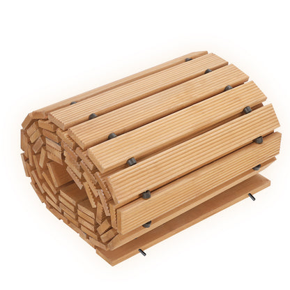 Primegos 12 ft x 45cm Garden Pathway,Wooden Garden Pathway,Outdoor Roll Out Walkway Pathway,Wooden Garden Bridge Walking Passage for Patio,Lawn,Backyard,Beach
