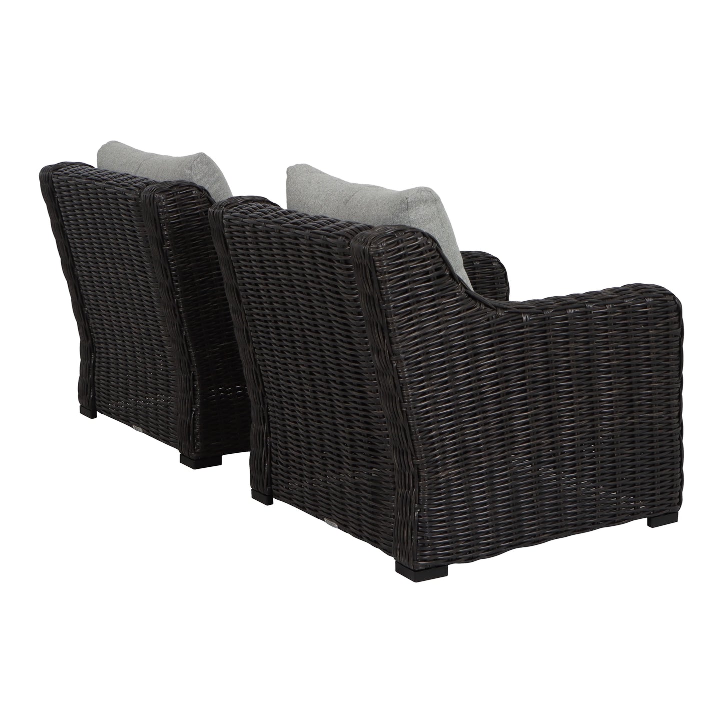 Better Homes & Gardens Bellamy 2-Pack Outdoor Wicker Club Lounge Patio Chairs, Dark Brown
