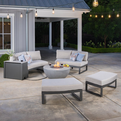 SunVilla Brooklyn 6-piece Fire Outdoor Patio Sectional Seating Set