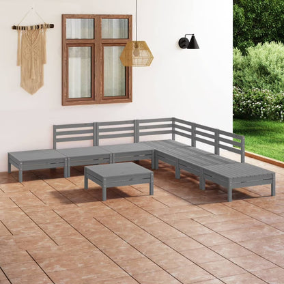 vidaXL 8 Piece Patio Lounge Set Solid Pinewood