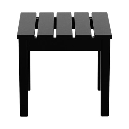 WestinTrends Ashore Oversized Outdoor Side Table, 18 Inch All Weather Poly Lumber Adirondack Patio Side Table Square End Table, Black
