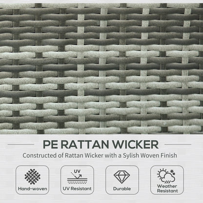 Outsunny 7pc Sectional Wicker Patio Furniture, Charcoal