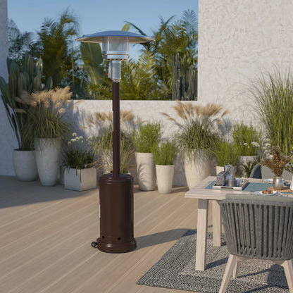 Emma + Oliver Outdoor Patio Heater - Bronze - 7.5 Feet Round Steel Patio Heater - 40,000 BTU's