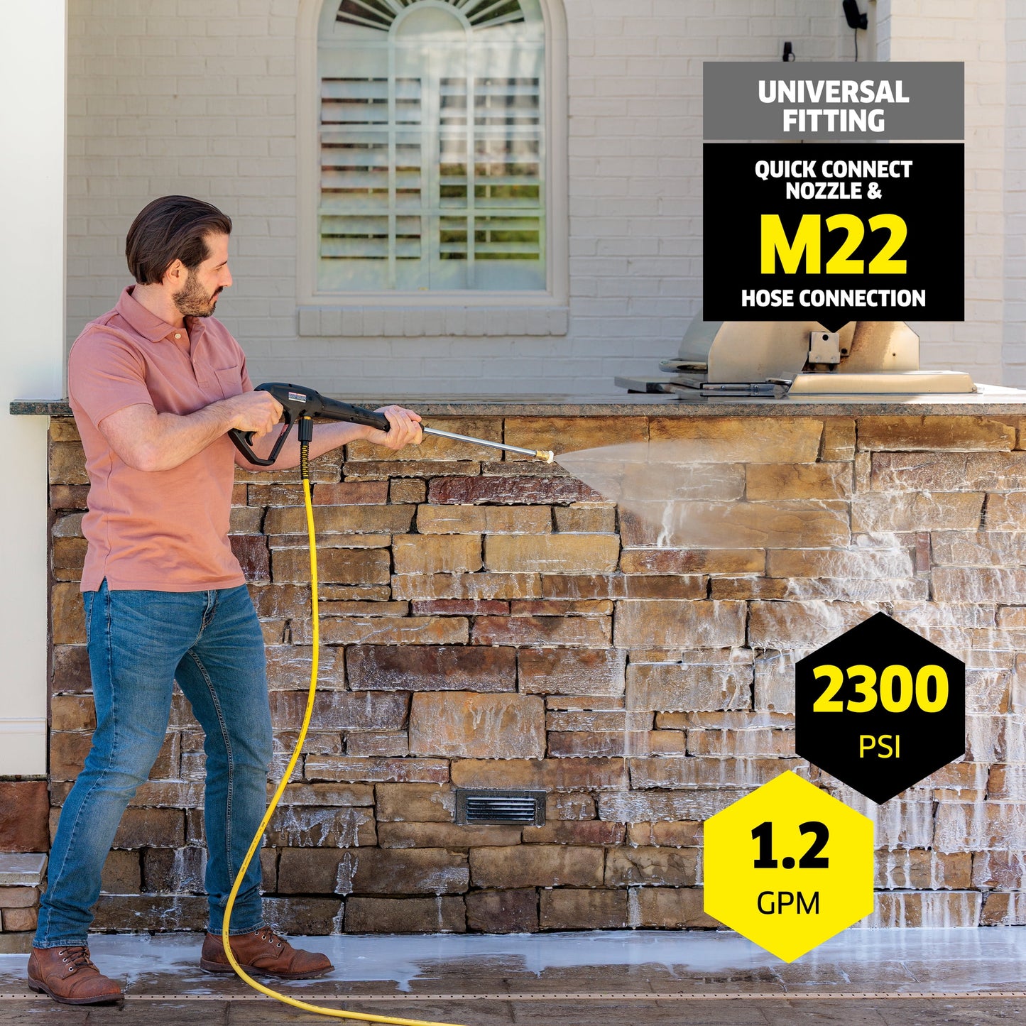 K?rcher Pressure Washer K2300PS, CETA Certified, 4 Spray Nozzles, Detergent Tank, Hose Reel, For Cars, Driveways, Siding, Patios, 1.2 GPM