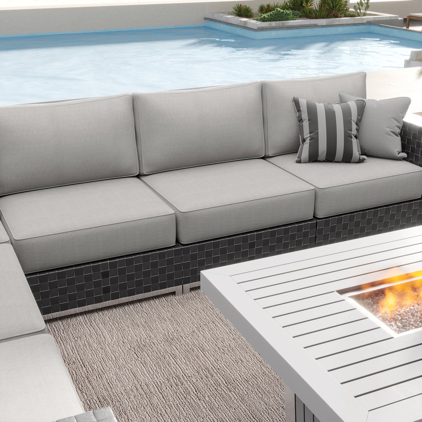 Sirio Soho 10-piece Modular Fire Outdoor Patio Seating Set