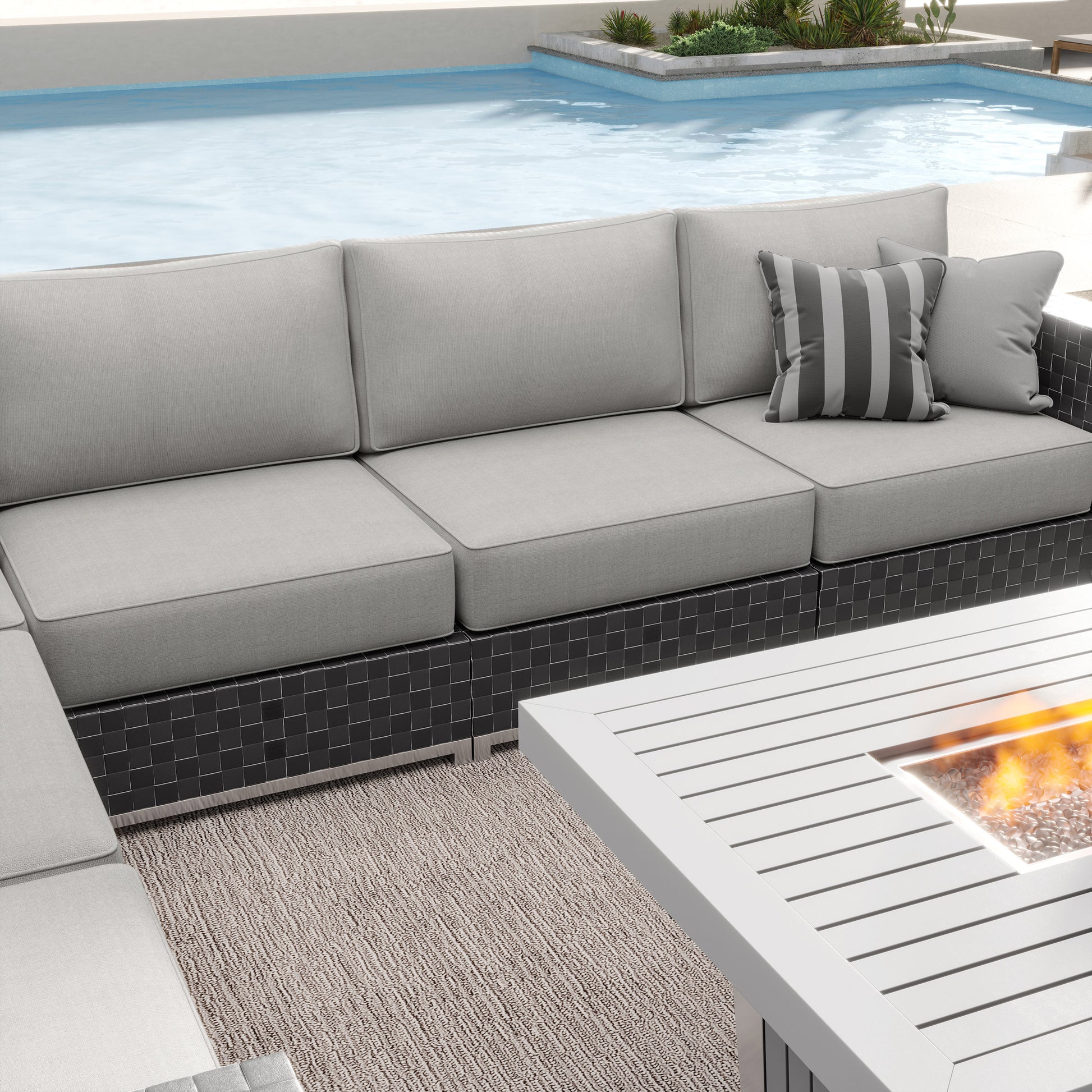 Sirio Soho 10-piece Modular Fire Outdoor Patio Seating Set