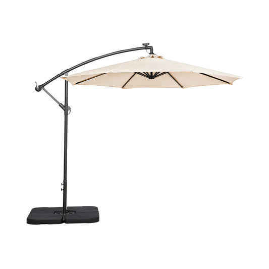 Westin Outdoor 94" Gray Striped Octagon Cantilever Patio Umbrella, Fade Resistant