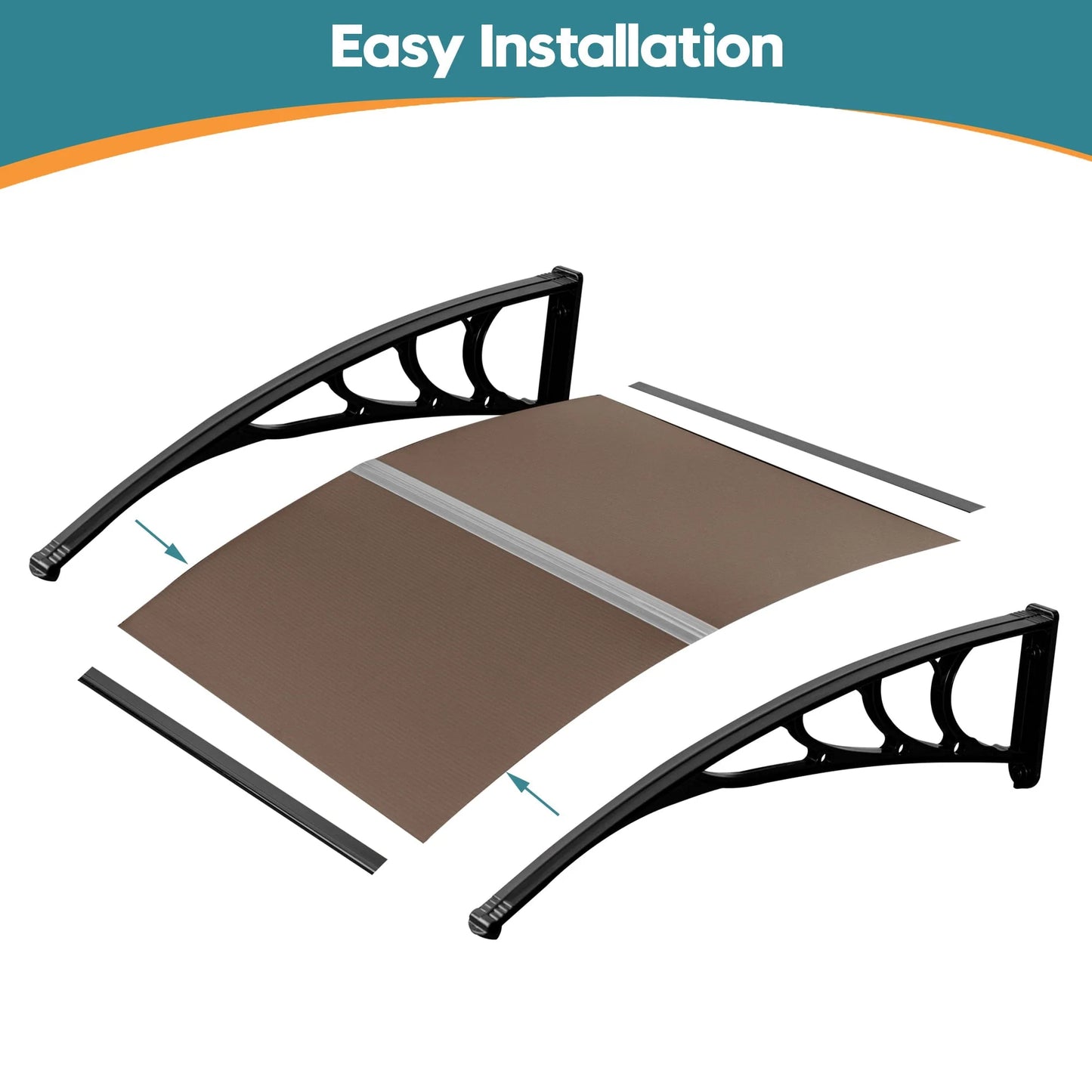 MCombo Window and Front Door Patio Cover and Outdoor Awning (40"×80") Home Garden Yard Outdoor Living Garden Structures Shade Awnings Canopies Window Awning Window Shade Outdoor Front Door Shelter Sun