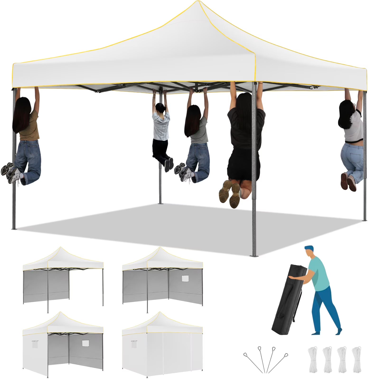 SANOPY 10'x10' Pop up Canopy Tent Anti-UV Waterproof Outdoor Gazebo Instant Party Wedding Backyard Canopy Tent Shade Shelter for Backyard, Patio, Parties,Khaki