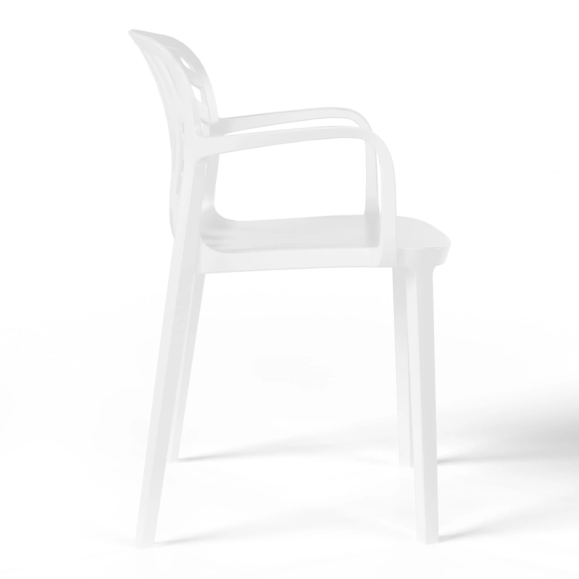 WestinTrends Playa Outdoor Modern Stackable Patio Dining Armchairs (Set of 2), White