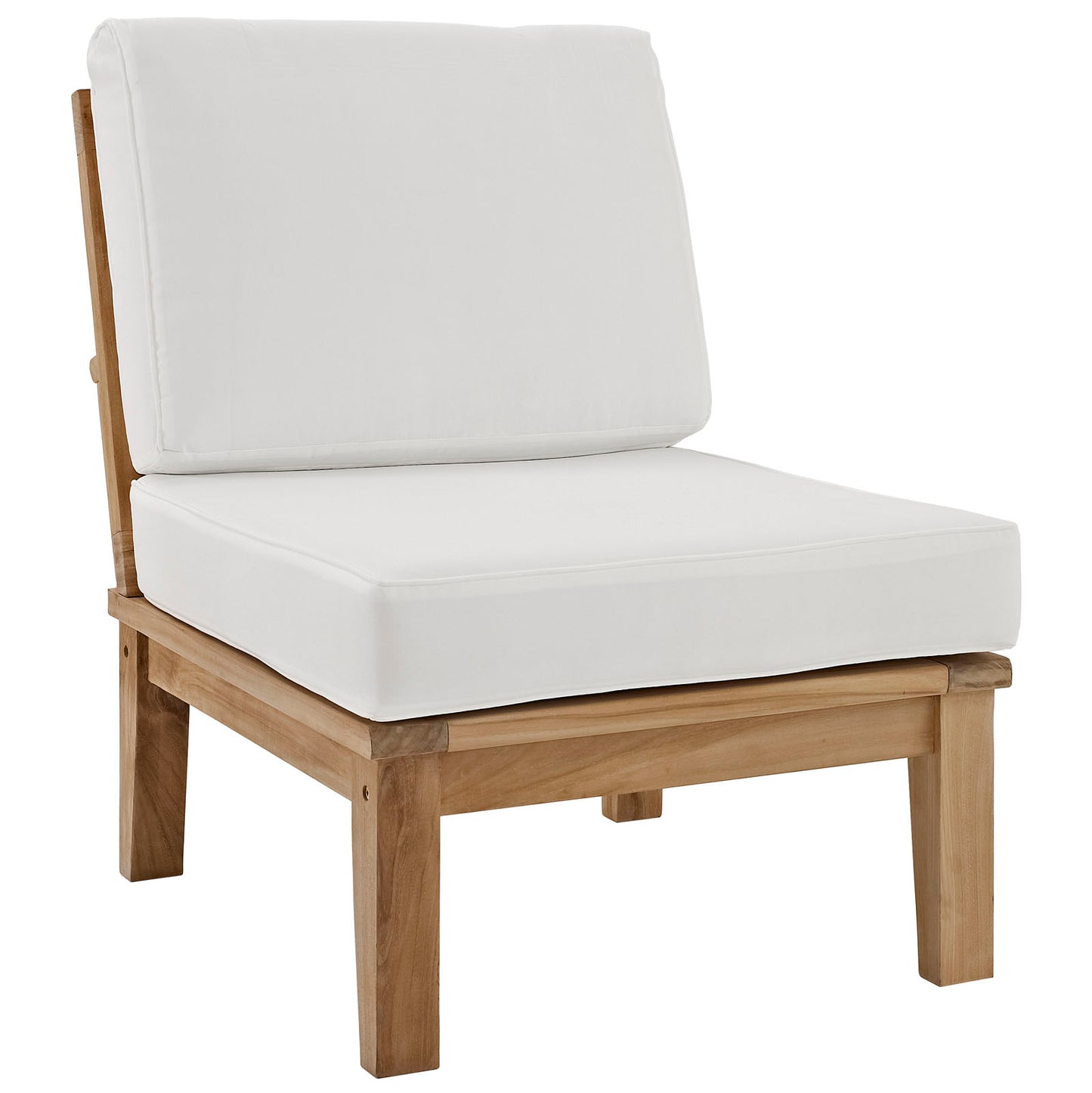 Modway Marina Modern Wood 5-Piece Patio Teak Sofa Set in Natural/White