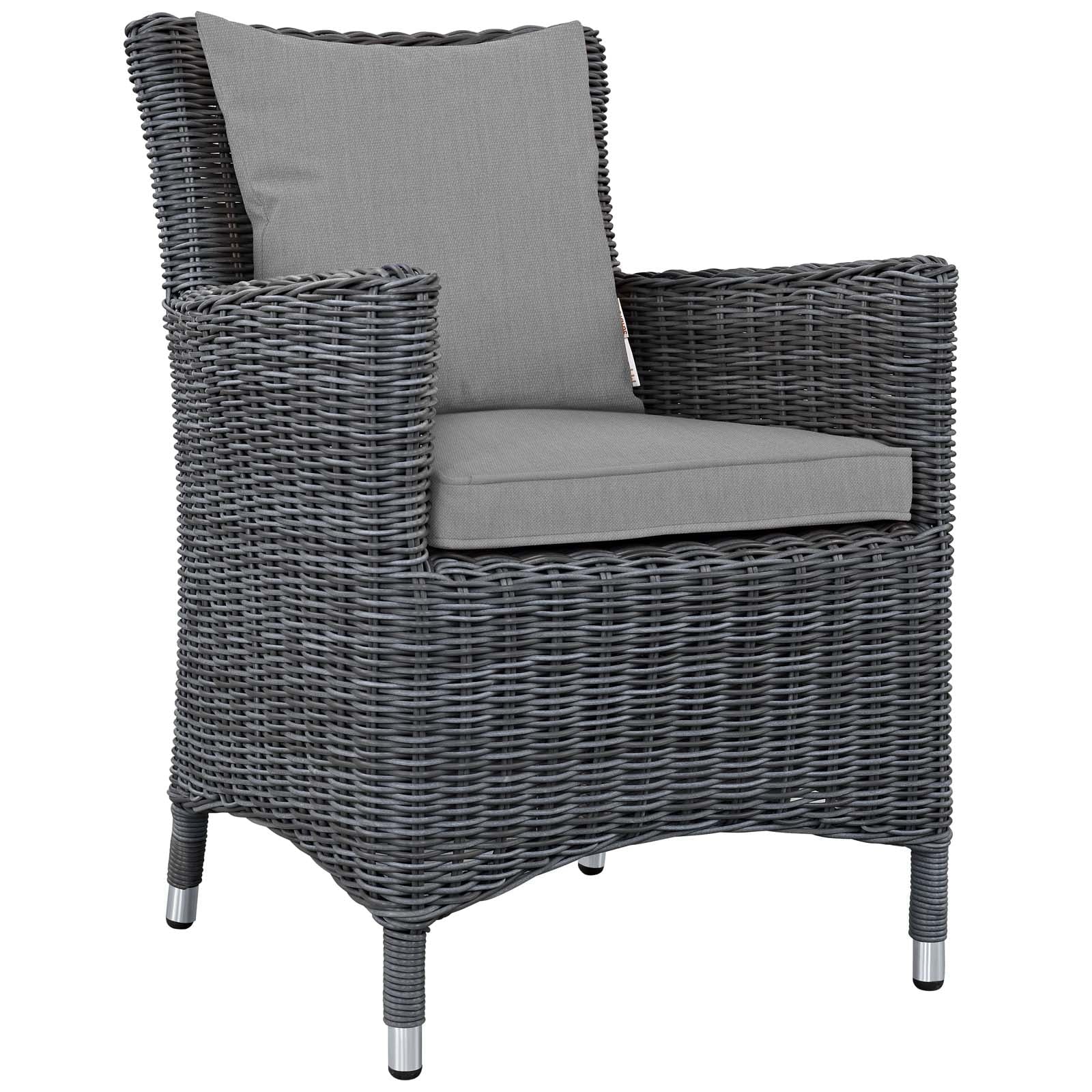 Modway Summon 11 Piece Outdoor Patio Sunbrella Dining Set in Canvas Gray