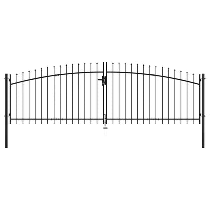 VidaXL Multi Sizes Double Door Fence Gate with Spear Top Outdoor Patio Barrier