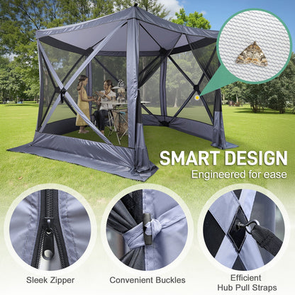 UBesGoo 10 x 10 Ez Pop Up Gazebo Canopy Tent with Mosquito Netting for Patio, Camping and Picnic Includes Carry Bag